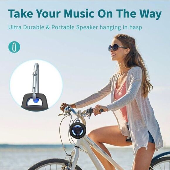 EBODA - NWT - Waterproof Portable Bluetooth Speaker/Black w/LED Lighting Effects - Picture 9 of 14